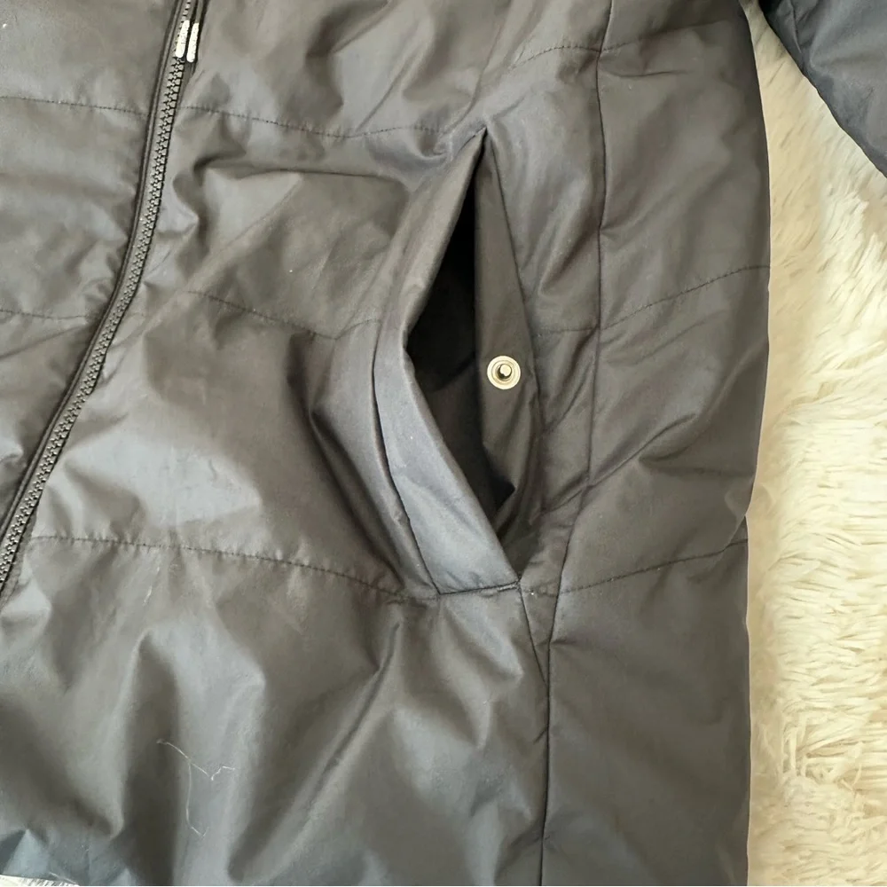 Athleta Girl Cool Days Black Jacket Faux Fur Size: 14